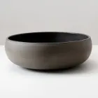 Lavabo da Appoggio in Argilla Raku Chiara o Scura Tornito a Mano - Prisma Viadurini