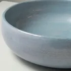Lavabo da Appoggio in Argilla Raku e Lustro Metallico Craquele’ - Prisma Viadurini
