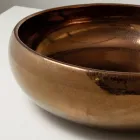 Lavabo da Appoggio in Argilla Raku Metallica Tornito a Mano - Prisma Viadurini