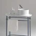 Lavabo da appoggio in ceramica completo di base metallica Marta Viadurini
