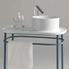 Lavabo da appoggio in ceramica completo di base metallica Marta Viadurini