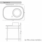 Lavabo da appoggio in ceramica completo di base metallica Marta Viadurini