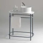 Lavabo da appoggio in ceramica completo di base metallica Marta Viadurini