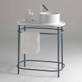 Lavabo da appoggio in ceramica vintage completo di base metallica Marta