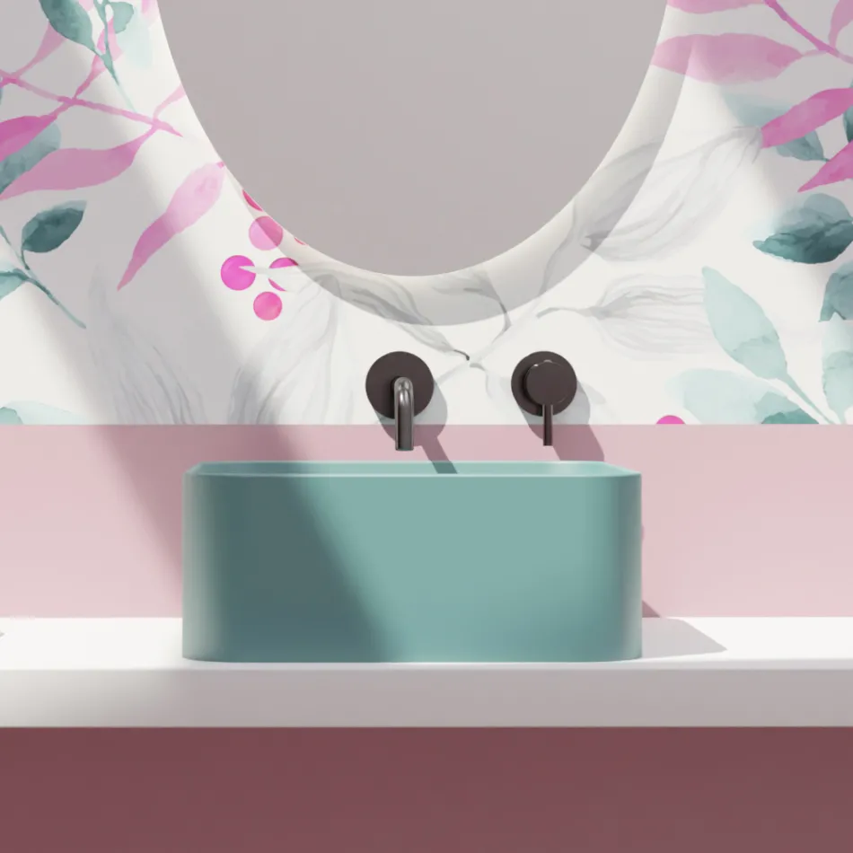 Lavabo da Appoggio in Ceramica con Piletta Compresa Made in Italy - Scatola Viadurini