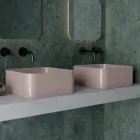 Lavabo da Appoggio in Ceramica con Piletta Compresa Made in Italy - Scatola Viadurini