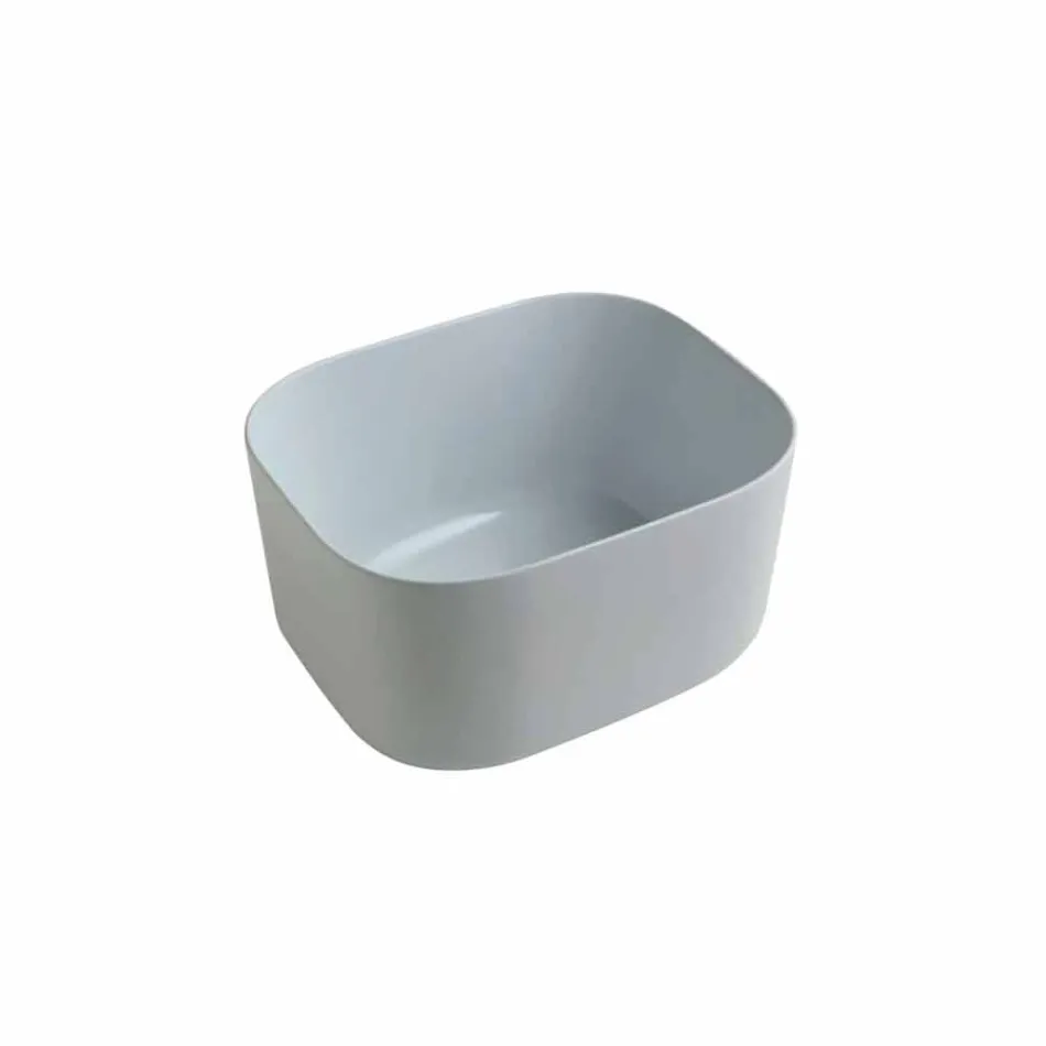 Lavabo da appoggio in ceramica design moderno Star Rectangular 50x40cm Viadurini