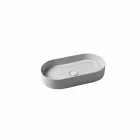 Lavabo da appoggio in ceramica design moderno Sun made Italy 65x35 cm Viadurini