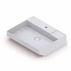Lavabo da appoggio in ceramica di design fatto in Italia, Viviano Viadurini