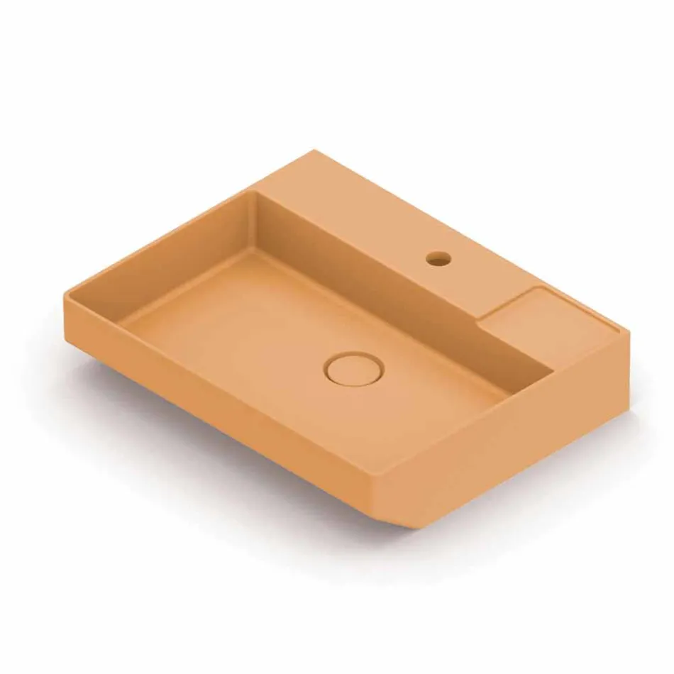 Lavabo da appoggio in ceramica di design fatto in Italia, Viviano Viadurini