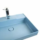 Lavabo da appoggio in ceramica di design fatto in Italia, Viviano Viadurini