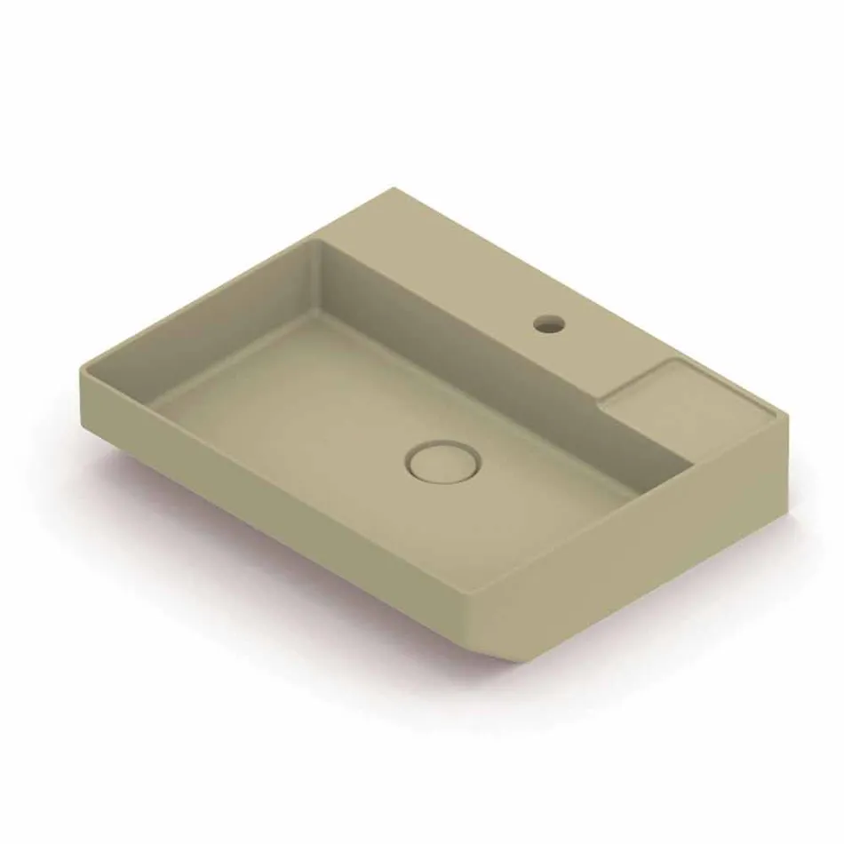 Lavabo da appoggio in ceramica di design fatto in Italia, Viviano Viadurini