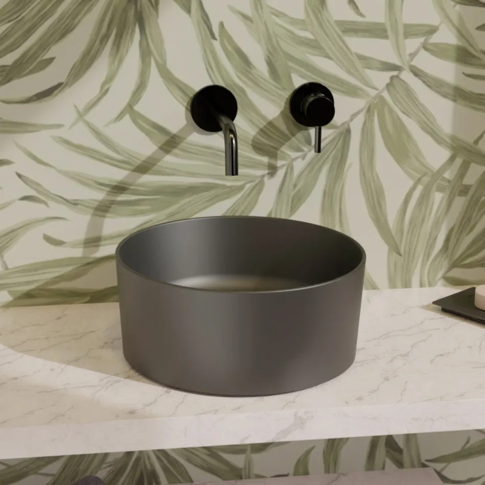 Lavabo da Appoggio in Ceramica di Diverse Finiture Made in Italy - Palline Viadurini