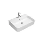 Lavabo da Appoggio in Ceramica e Foro Rubinetteria Design Moderno - Papavero Viadurini