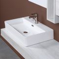 Lavabo da Appoggio in Ceramica e Foro Rubinetteria Design Moderno - Papavero