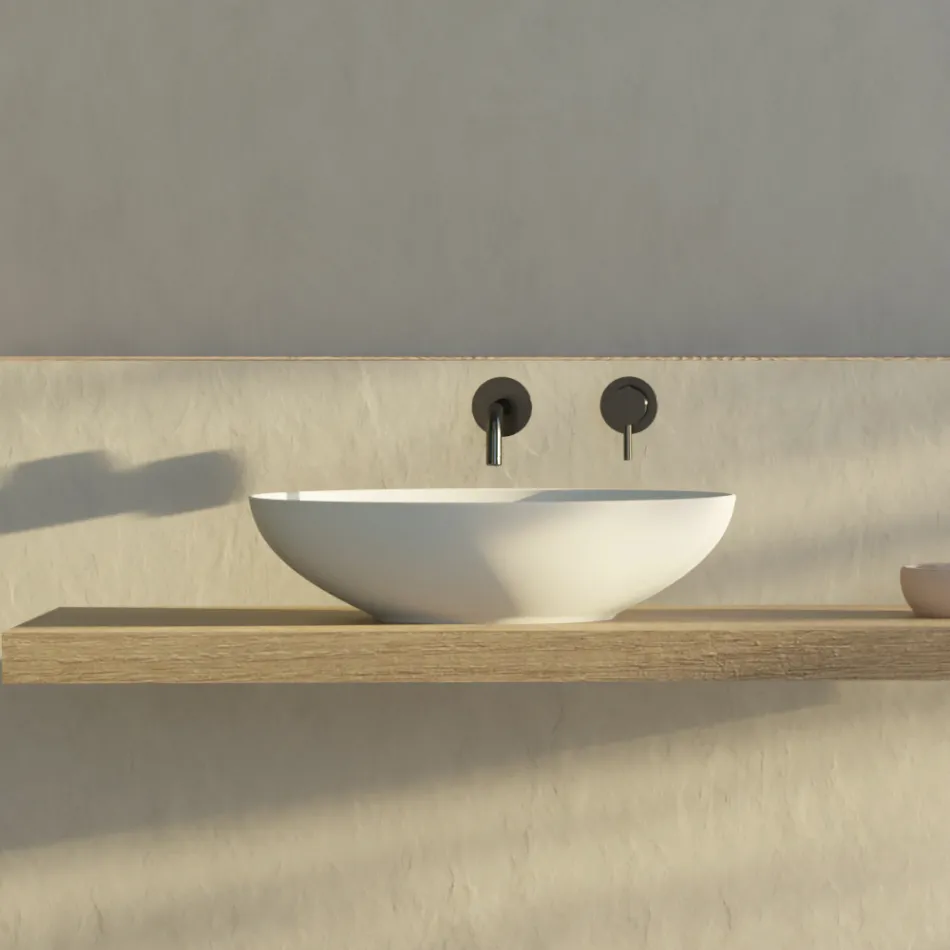 Lavabo da Appoggio in Ceramica Lucida o Opaca Made in Italy - Ferry Viadurini