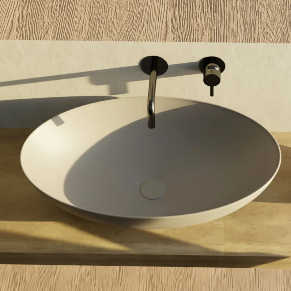 Lavabo da Appoggio in Ceramica Lucida o Opaca Made in Italy - Ferry Viadurini