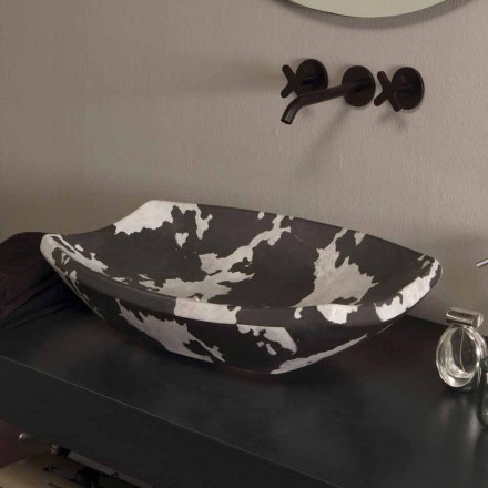 Lavabo da appoggio in ceramica maculato di design made in Italy Laura Viadurini