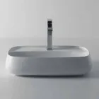 Lavabo da appoggio in ceramica moderno made in Italy, Gaiola Viadurini