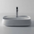 Lavabo da appoggio in ceramica design moderno made in Italy, Gaiola
