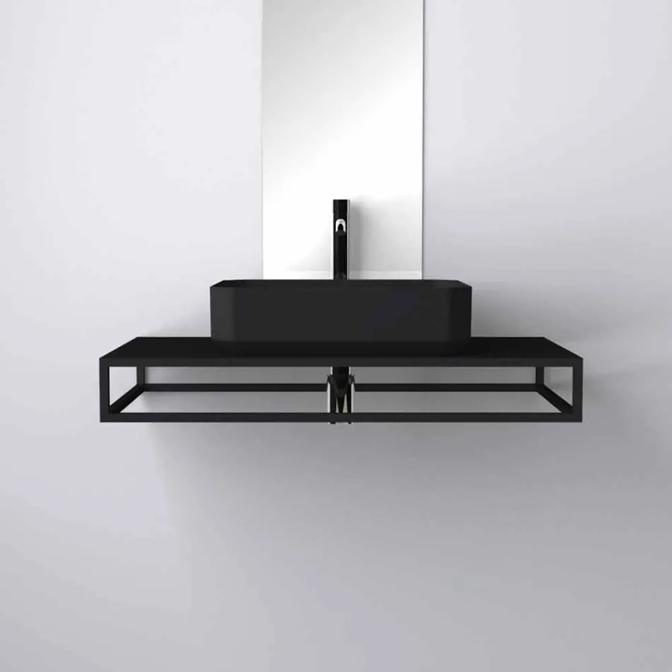 Lavabo da appoggio in ceramica moderno prodotto in Italia, Zulimo Viadurini