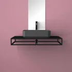 Lavabo da appoggio in ceramica moderno prodotto in Italia, Zulimo Viadurini