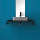 Lavabo da appoggio in ceramica moderno prodotto in Italia, Zulimo Viadurini