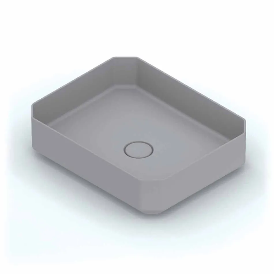 Lavabo da appoggio in ceramica moderno prodotto in Italia, Zulimo Viadurini