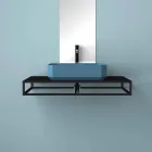 Lavabo da appoggio in ceramica moderno prodotto in Italia, Zulimo Viadurini