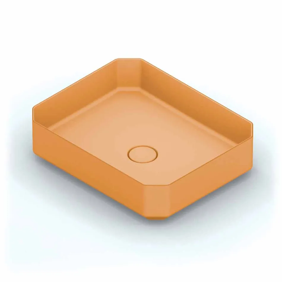 Lavabo da appoggio in ceramica moderno prodotto in Italia, Zulimo Viadurini
