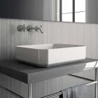Lavabo da appoggio in ceramica moderno prodotto in Italia, Zulimo Viadurini