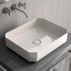 Lavabo da appoggio in ceramica moderno prodotto in Italia, Zulimo Viadurini