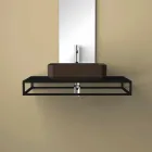 Lavabo da appoggio in ceramica moderno prodotto in Italia, Zulimo Viadurini