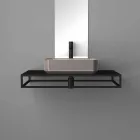 Lavabo da appoggio in ceramica moderno prodotto in Italia, Zulimo Viadurini