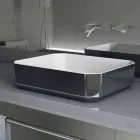 Lavabo da appoggio in ceramica moderno prodotto in Italia, Zulimo Viadurini