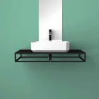 Lavabo da appoggio in ceramica moderno prodotto in Italia, Zulimo Viadurini