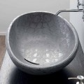 Lavabo da appoggio in ceramica stampa cocco grigio made Italy Glossy