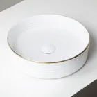 Lavabo da Appoggio in Gres Porcellanato con Bordo Smaltato - Vibrazione Viadurini