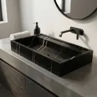 Lavabo da Appoggio in Gres Porcellanato Effetto Marmo Made in Italy - Cervia Viadurini