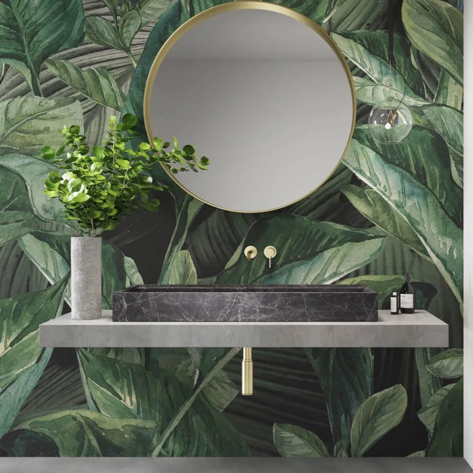 Lavabo da Appoggio in Gres Porcellanato Effetto Marmo Made in Italy - Cervia Viadurini