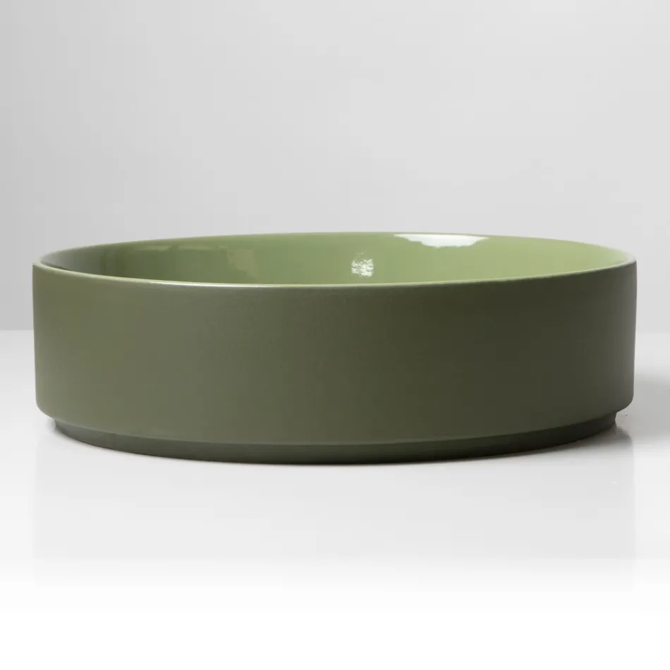 Lavabo da Appoggio in Gres Porcellanato Tornito a Mano Made in Italy - Halo Viadurini