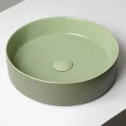 Lavabo da Appoggio in Gres Porcellanato Tornito a Mano Made in Italy - Halo Viadurini