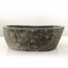 Lavabo da appoggio in pietra di fiume Akta pezzo unico Viadurini