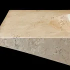 Lavabo da appoggio in pietra naturale bianco Vox, pezzo unico Viadurini
