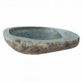 Lavabo da appoggio di design in pietra naturale Kai, pezzo unico