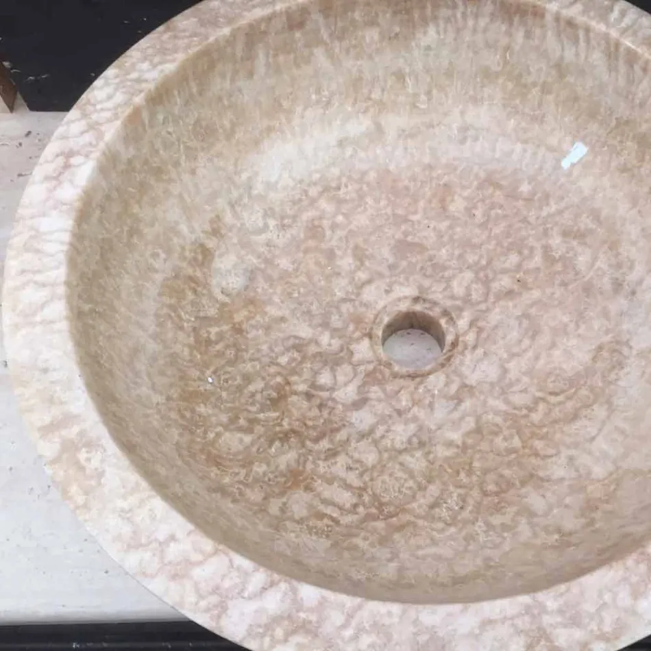 Lavabo da appoggio in pietra naturale, pezzo unico, Ana Viadurini