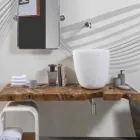 Lavabo da Appoggio in Resina e Polveri Minerali a Forma di Secchio - Secchiello Viadurini