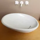 Lavabo da appoggio inclinato di design ceramica made in Italy Glossy Viadurini