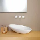 Lavabo da appoggio inclinato di design ceramica made in Italy Glossy Viadurini