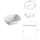 Lavabo da Appoggio Inclinato in Ceramica Bianca dal Design Moderno - Papavero Viadurini